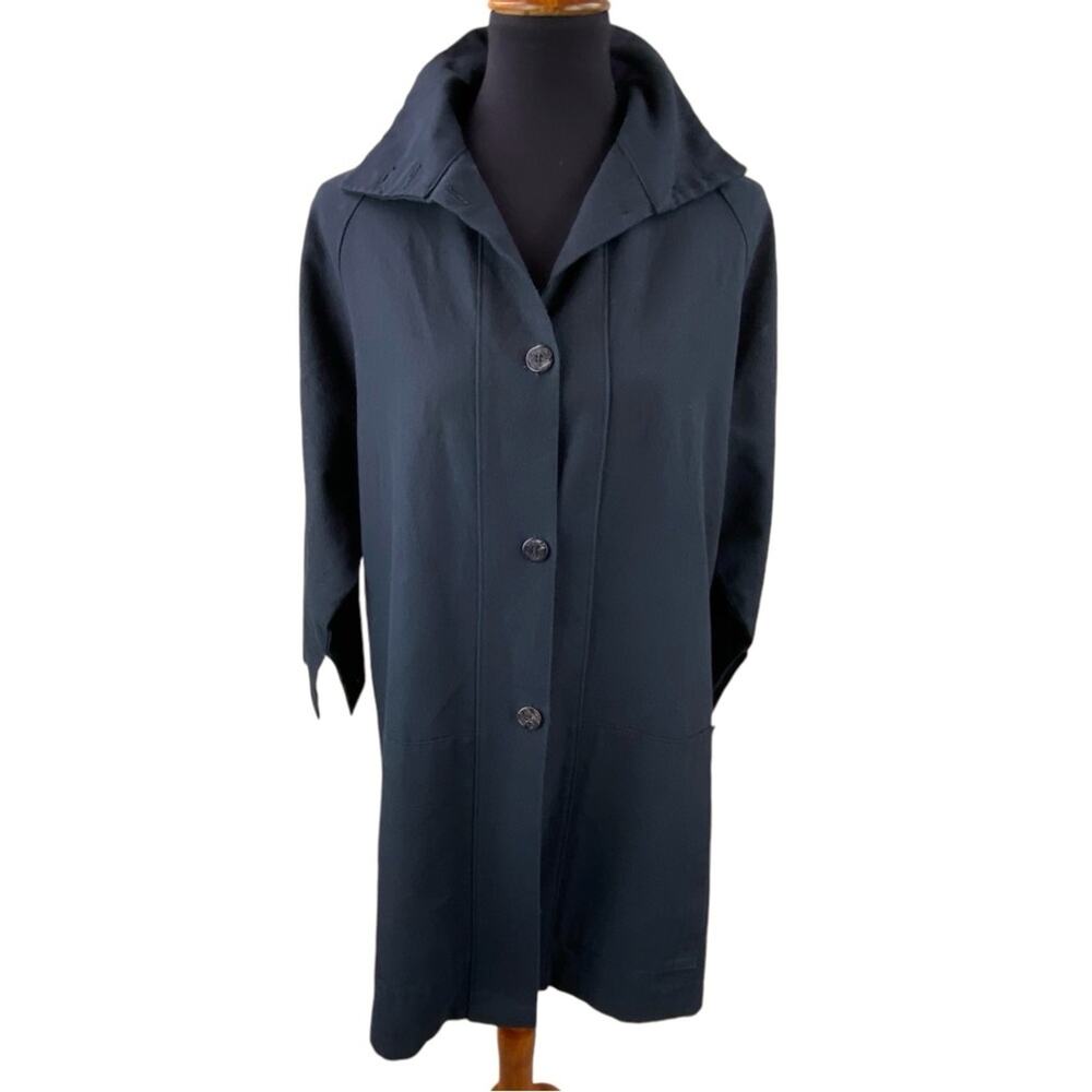 Vitamin 100% Cotton Canvas Artist Topper Coat Size S Black Oversized Lagenlook